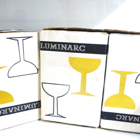 24pc Luminarc GOBLET Glasses Verre a Pied Tulipe FRANCE Vintage Glass Wine - Picture 14 of 15